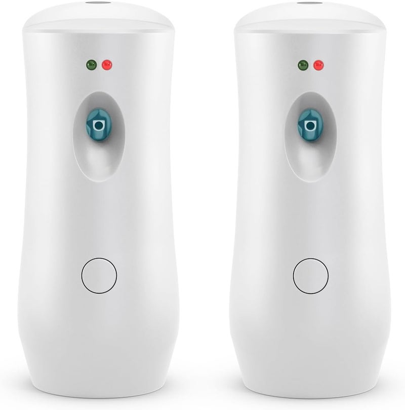 EnBath Automatic Air Freshener Spray Dispenser (2-Pack) White Wall Mounted or Free Standing Battery Operated Sprayer for Home or Commercial Use, 3 Auto Scent Release Time Settings for Room/Bathroom Freshness - Image 1